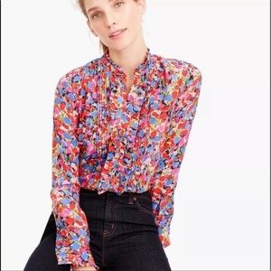 J. Crew Multicolor Floral Blouse